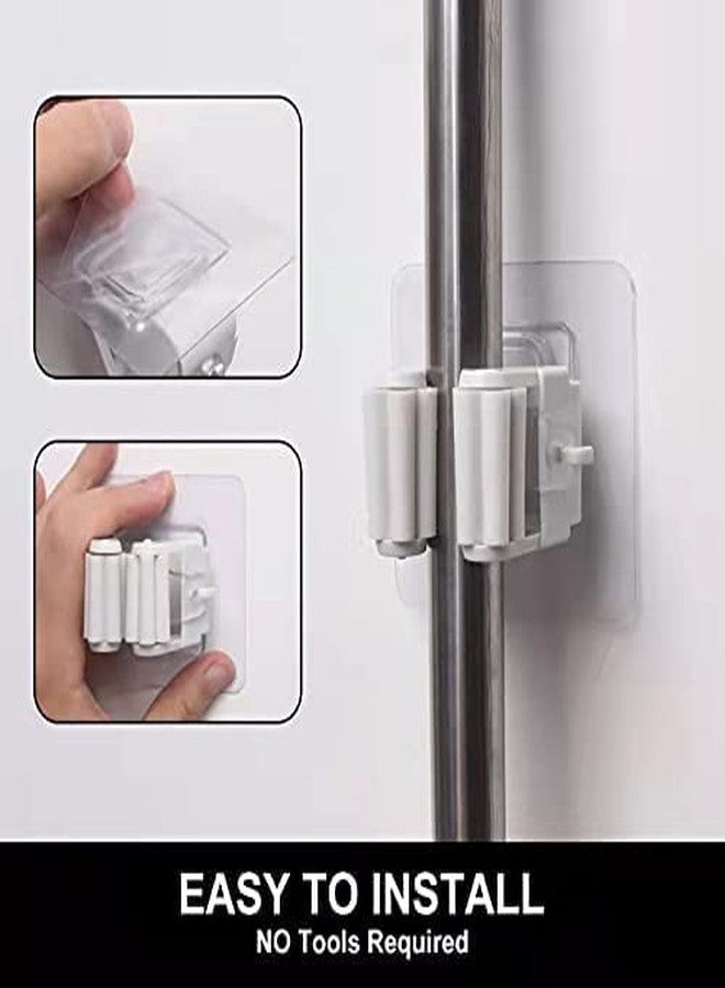 Meubels Broom Holder, Broom Gripper Mop Holders Wall Mount, Mop Racks Holders Self Adhesive No Drilling Super Durable, Broom Mop Dustpan Hanger for Home, Kitchen, Garden, Garage Storage, 3 PCS - Image 2