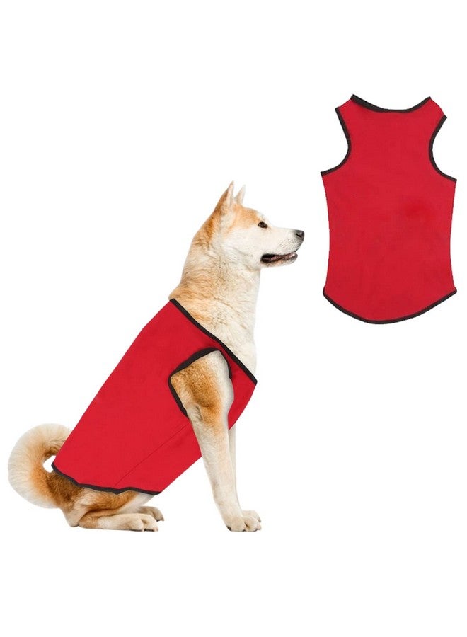Western Era Soft Cotton Dog T-Shirt, Comfortable Dog Clothing, Sleeveless Vest Puppy Outfit, Apparel (Red) (Medium - 16Inches) - Image 1