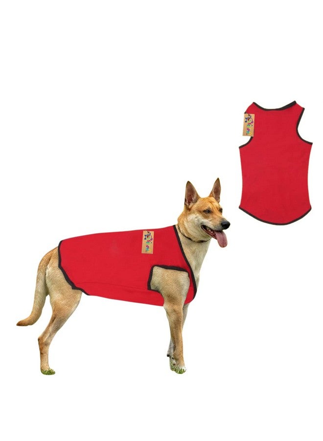 Western Era Soft Cotton Dog T-Shirt, Comfortable Dog Clothing, Sleeveless Vest Puppy Outfit, Apparel (Red) (Medium - 16Inches) - Image 3