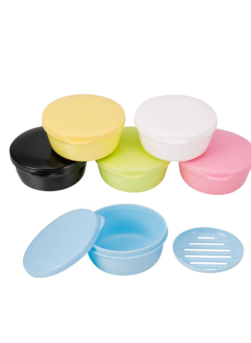 KASTWAVE 6 PCS Travel Soap Box, Portable Round Soap Case, Seal Waterproof Soap Protectors with Lid, Suitable for Home Traveling Outdoor Hiking Camping Gym  - Image 1