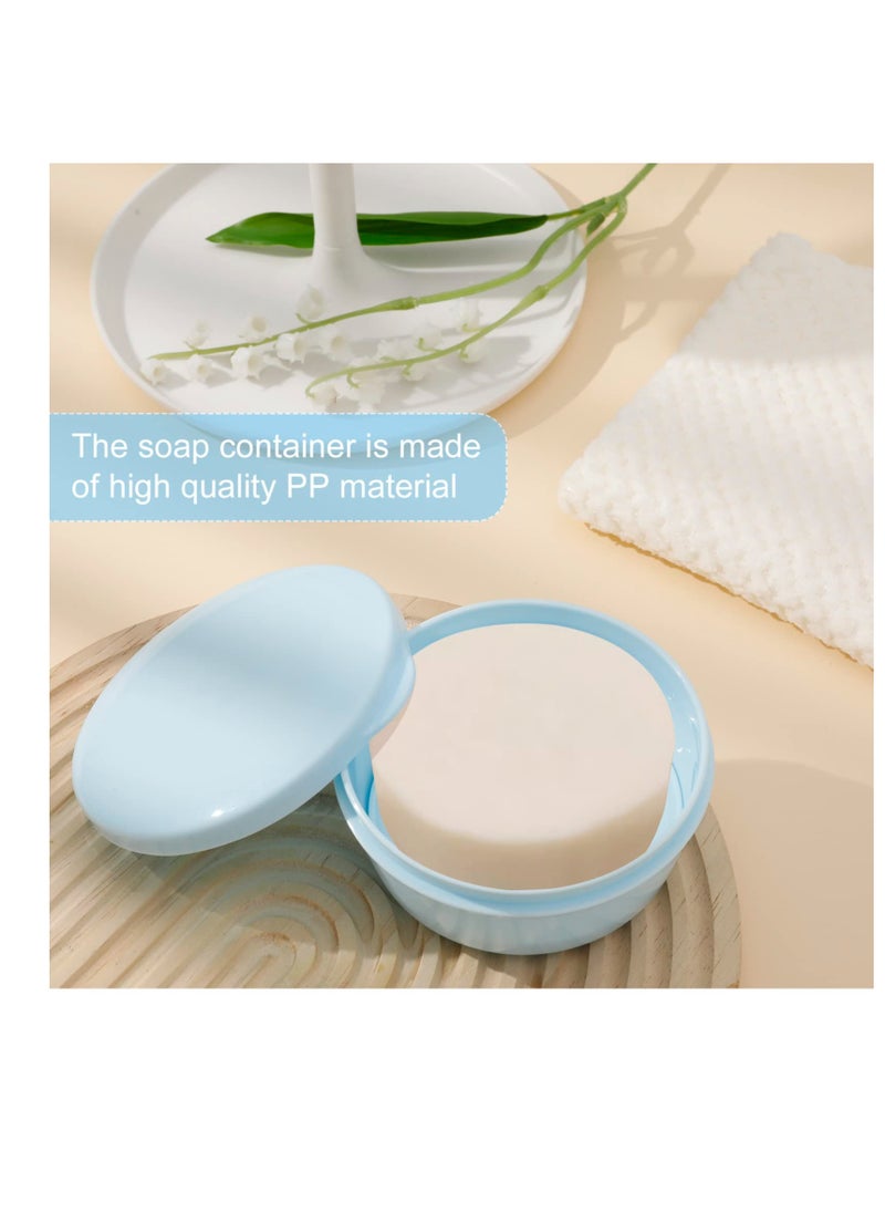 KASTWAVE - 6 PCS Travel Soap Box, Portable Round Soap Case, Seal Waterproof Soap Protectors with Lid, Suitable for Home Traveling Outdoor Hiking Camping Gym - Image 1