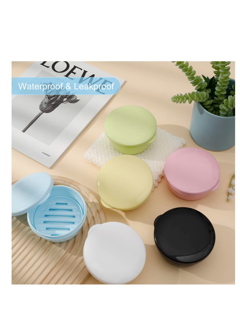 KASTWAVE - 6 PCS Travel Soap Box, Portable Round Soap Case, Seal Waterproof Soap Protectors with Lid, Suitable for Home Traveling Outdoor Hiking Camping Gym - Image 1
