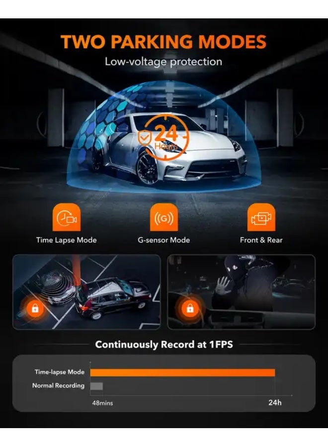 وولف بوكس داش كام وولف بوكس i05 أمامية 4K + خلفية 1080P مع GPS وWiFi - Image 3