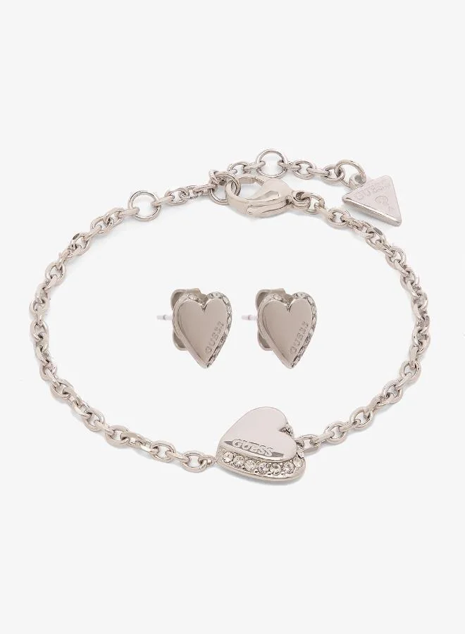 GUESS Heart Bracelet And  Studs