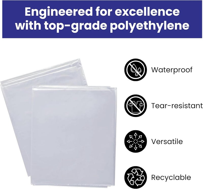 VICMORE 2-Pack Plastic Drop Cloth 9x12 Feet - Waterproof and Clear Tarp for Painting, Furniture Protection, and Floor Covering - Durable Multipurpose Sheeting - Image 5