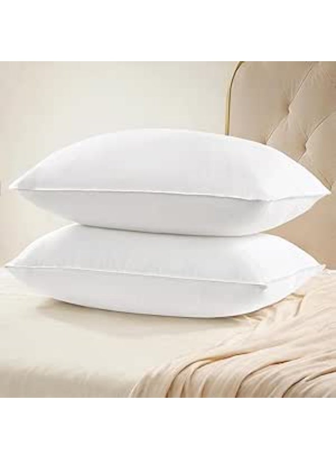 Luxury Hotel Collection Pillows – Ultra Soft 100% Cotton Down-Alternative Pillow Set, Standard Size, Fluffy Comfort for Back, Side & Stomach Sleepers - Image 1