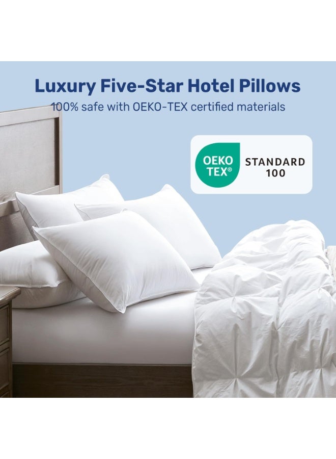Luxury Hotel Collection Pillows – Ultra Soft 100% Cotton Down-Alternative Pillow Set, Standard Size, Fluffy Comfort for Back, Side & Stomach Sleepers - Image 3