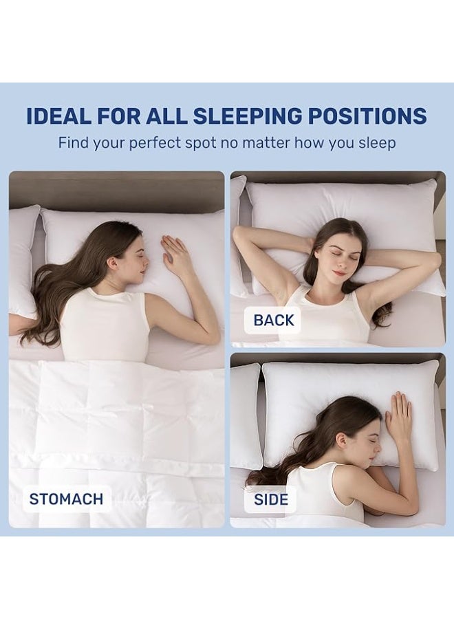 Luxury Hotel Collection Pillows – Ultra Soft 100% Cotton Down-Alternative Pillow Set, Standard Size, Fluffy Comfort for Back, Side & Stomach Sleepers - Image 4