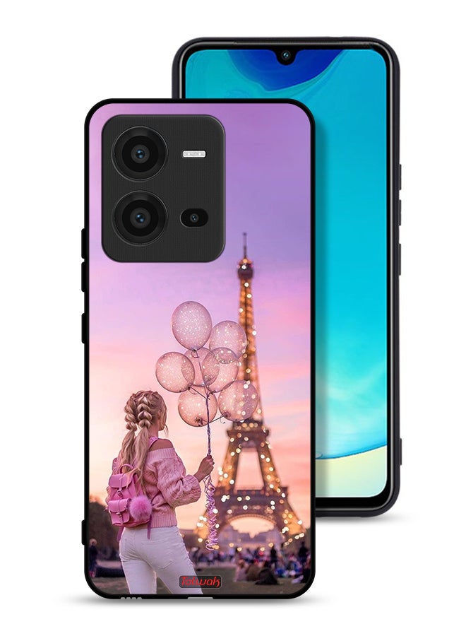 Tolwak Vivo V25 5G Protective Case Cover Girl Holding Balloons - Image 1