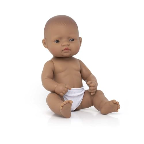 Miniland Realistic Baby Doll with Anatomically Correct Features Reborn Baby Dolls Cute Scented Hard Body with Vanilla Perfume Comes in Polybag 12 58 inches Tall Hispanic Boy - Image 1