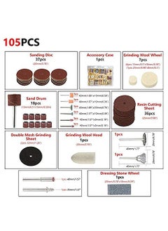 SHB SHB 105pc Rotary Tool Accessories Set Electric Grinding Attachment Kit Mini Drill Grinding Polishing Drilling Kits for Rotary Tool  - Image 3