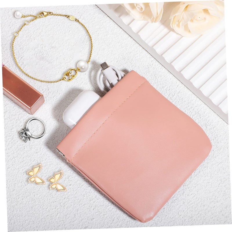 Mini PU Leather Makeup Bag 2Pcs Set Portable Cosmetic Pouch For Travel Jewelry Storage - Image 3