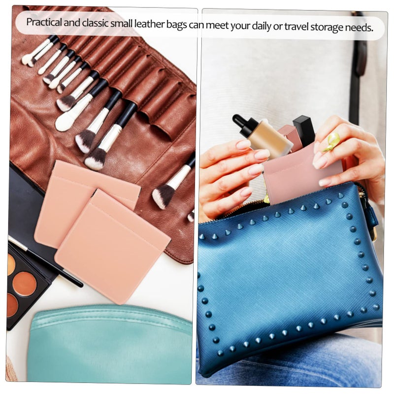 Mini PU Leather Makeup Bag 2Pcs Set Portable Cosmetic Pouch For Travel Jewelry Storage - Image 5