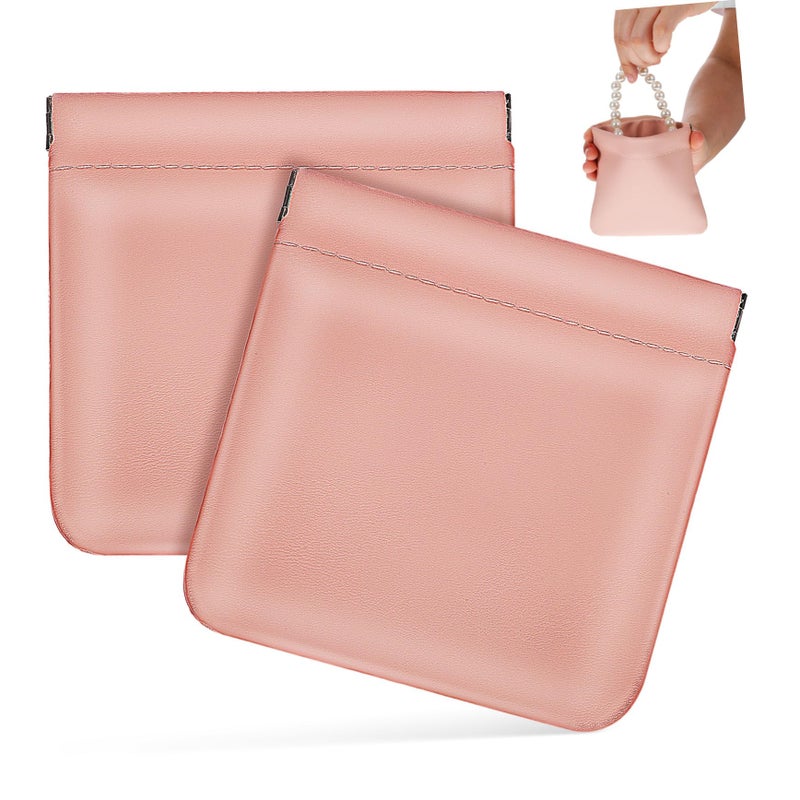 Mini PU Leather Makeup Bag 2Pcs Set Portable Cosmetic Pouch For Travel Jewelry Storage - Image 2