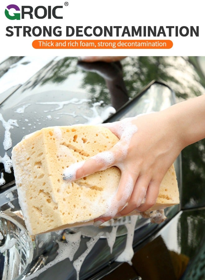GROIC 3-PCs Car Wash Sponges Large Cleaning Honeycomb Sponges, Car Cleaning Supplies High Foam Cleaning Washing Sponge Pad for Car Cleaning Scrubber Non-Scratch 16.5*10*9 CM - Image 5