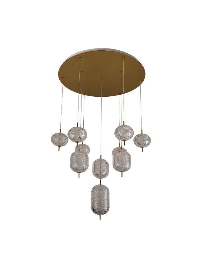 DANUBE HOME Danube Home Rochelle Chandelier Acrylic+Metal D80Xh100 Led Copper A6900/10H | Contemporary Pendant Lamps | Hanging Lanterns | Modern Design Indoor Lighting For Bedroom Dining Living Room  - Image 1