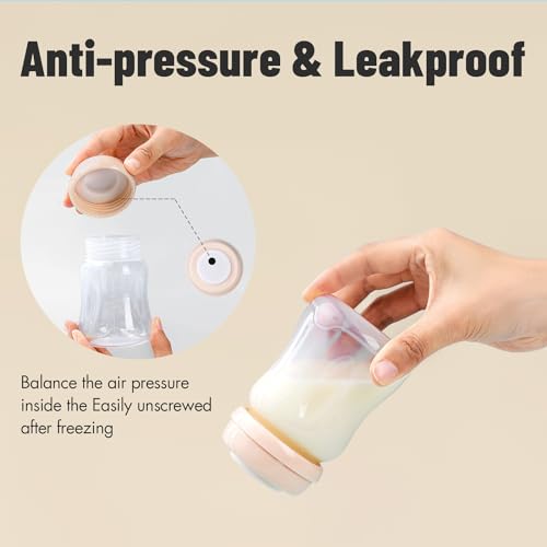 Phanpy Breast Milk Storage Bottles 6pcs with Handwriting Stickers, 6oz Breastmilk Storage Containers for Fridge, Wide Neck Breast Milk Freezer Storage Organizer, Compatible with Phanpy Breast Pump - Image 3