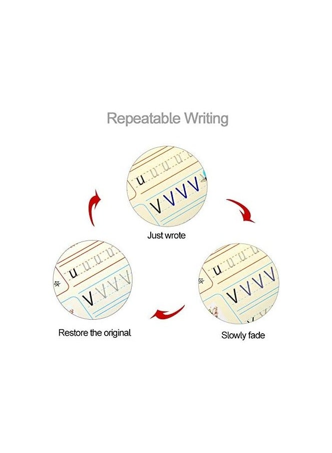 Bills Sank Magic Practice Copybook 4 BOOK 10 REFILL 1 pen 1 grip Number Tracing Book for Preschoolers with Pen Magic Calligraphy Copybook Set Practical Reusable Writing Tool Simple Hand Lettering - Image 5