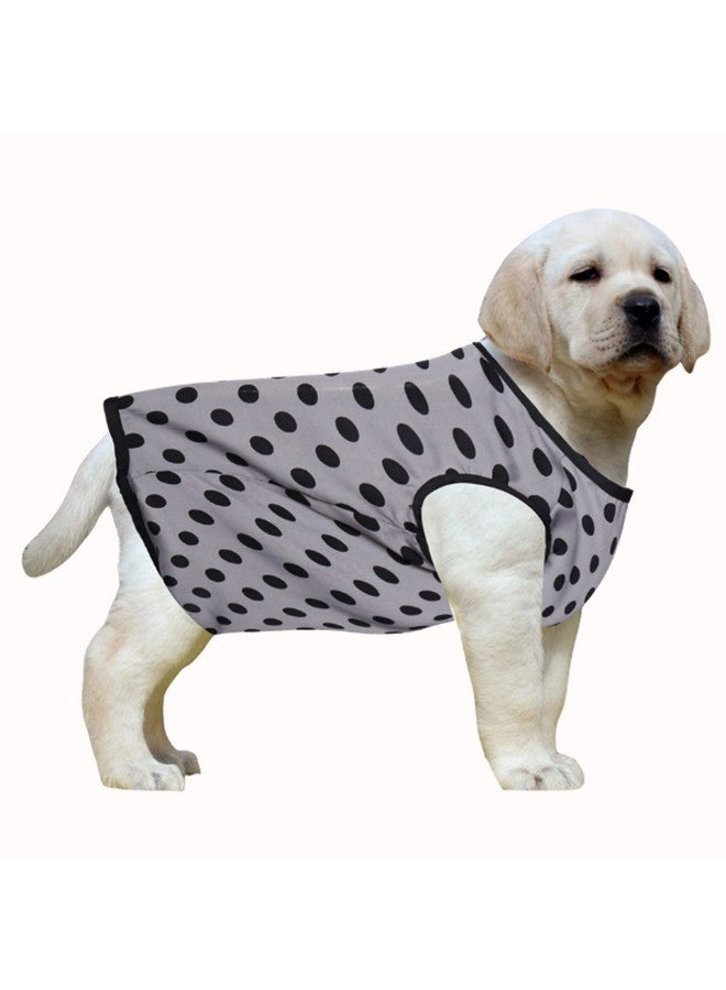 ويستيرن إرا تي شيرت كلاب من القطن الناعم الرائع، ملابس كلاب مريحة، سترة بدون أكمام، ملابس جرو (رمادي بولكا) (كبير) (20 بوصة) - Image 1