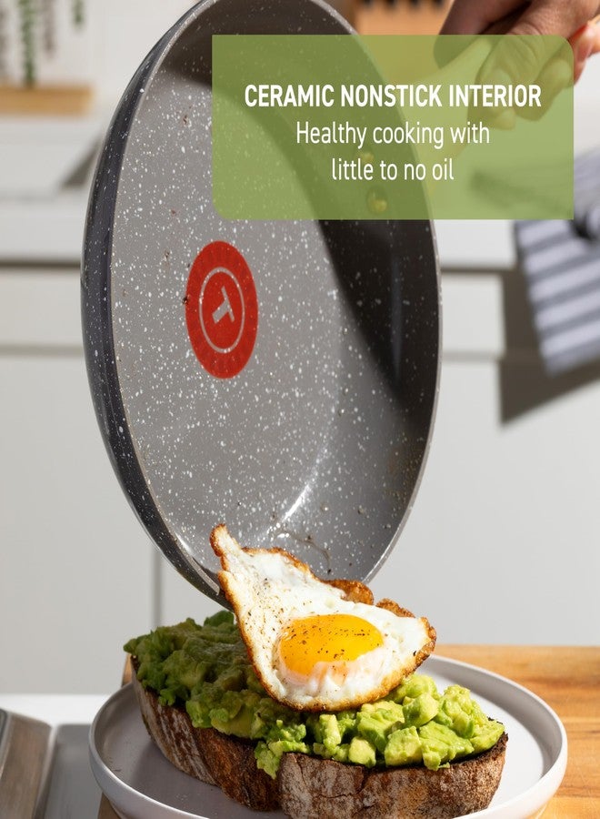 T-Fal Revive Ceramic Nonstick Frying Pan 12 Inch Skillet, Oven Safe to 350°F, Stay-Cool Handle, Grey Granite - Image 3