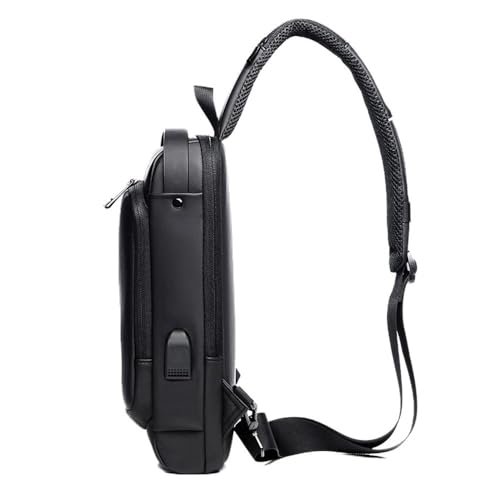 XBEY Sling Bag For Men CrossBody Backpack For Men Women, Anti-Theft Chest Bag With USB Charging Port, Waterproof Small Backpack for Outdoor Work Hiking Running Sport Travel Bag (Black) - Image 2