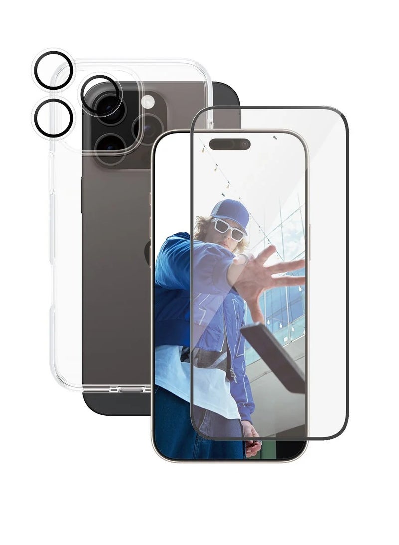 كونكت بكج الحماية الكاملة لـ آيفون 16 برو (iPhone 16 Pro) جراب حماية مصنوع من مواد عالية الجودة, حماية الشاشة بوضوح عالي HD, واقي شاشة نانو مضاد للتجسس لحماية الخصوصية, حماية قصوى ضد الخدوش والكسر - Image 2