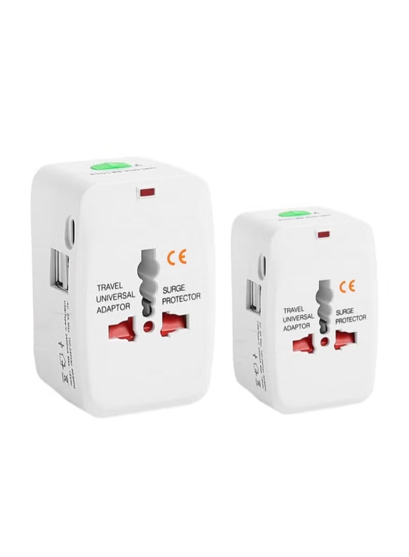 2 USB Universal Travel Adapter with Built in Dual USB Charger Ports Plug International Travel Adapter - Image 2