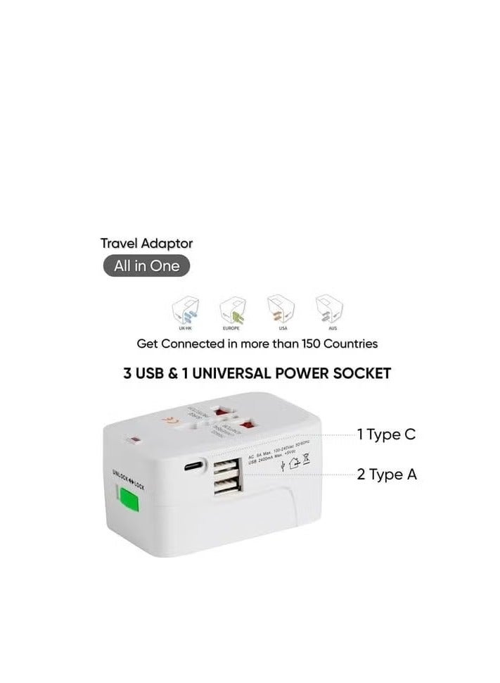 2 USB Universal Travel Adapter with Built in Dual USB Charger Ports Plug International Travel Adapter - Image 3