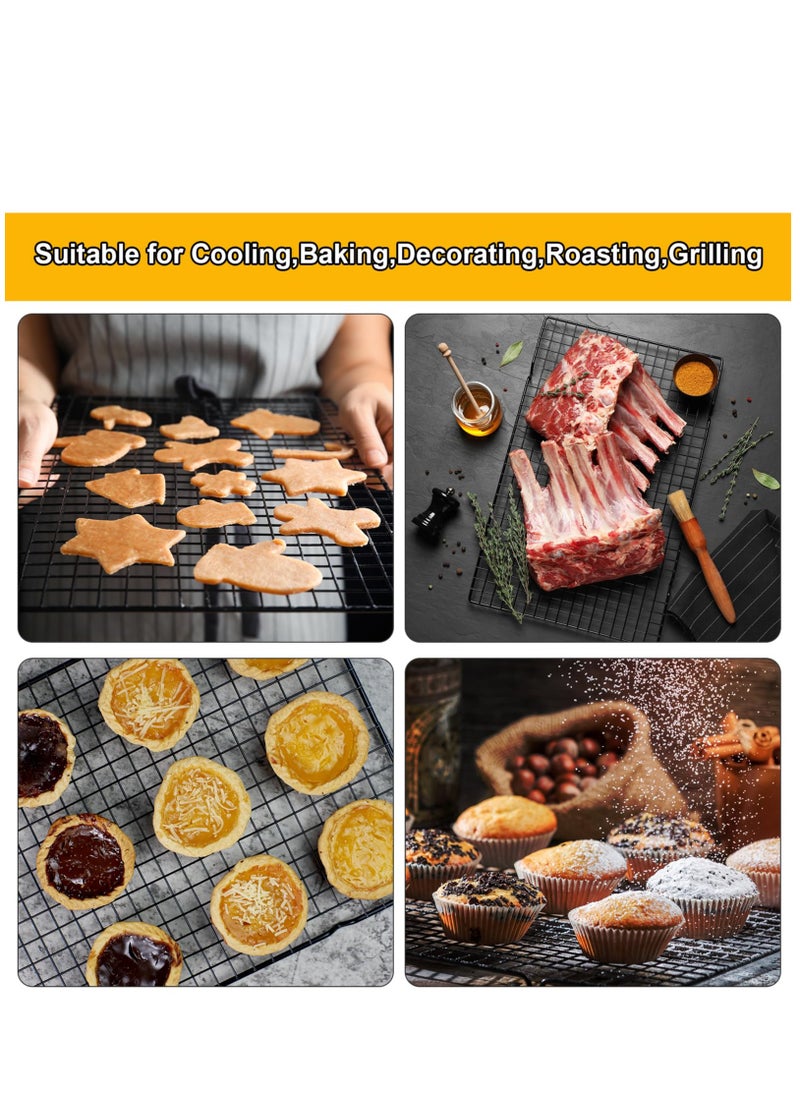 SYOSI 4 Pack Cooling Racks for Cooking and Baking Thick Wire Stainless Steel Baking Racks Nonstick Wire Grids Rack for BBQ Grilling Roasting Steaming Baking Drying Square Round Fit Various Sizes  - Image 5