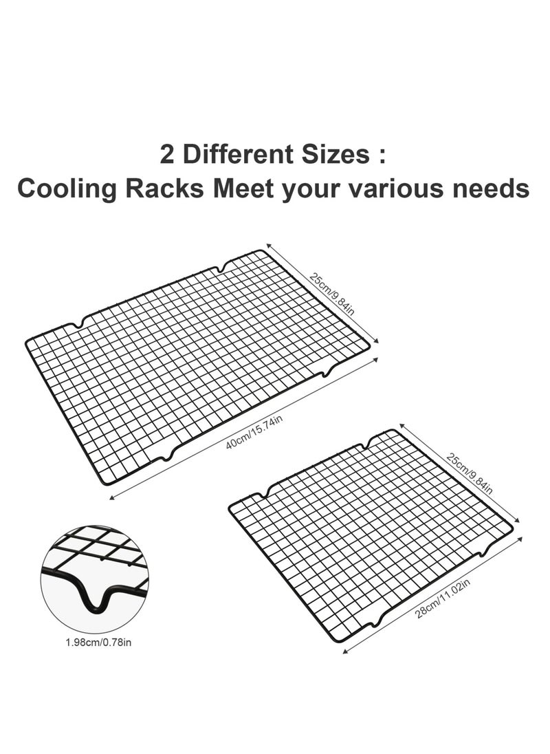 SYOSI 4 Pack Cooling Racks for Cooking and Baking Thick Wire Stainless Steel Baking Racks Nonstick Wire Grids Rack for BBQ Grilling Roasting Steaming Baking Drying Square Round Fit Various Sizes  - Image 4
