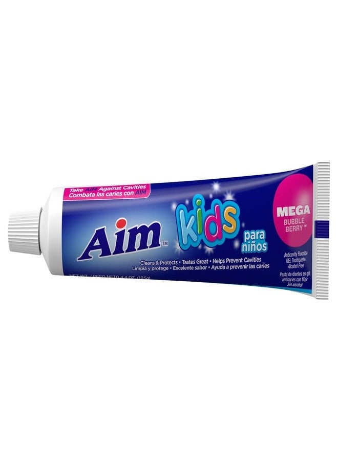 Aim Kids Mega Bubble Berry Flouride GEL Toothpaste 4.8 Oz (4 Pack) - Image 2