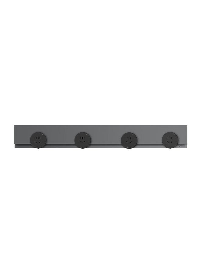 Bull Concealed Track Socket Ultra-thin Zero-gap Movable Wall-mounted Socket Wall-mounted Type Slot-free 75cm Track + 4 Five-hole Adapters Switch Gb7 Distant Mountain Grey - Image 2