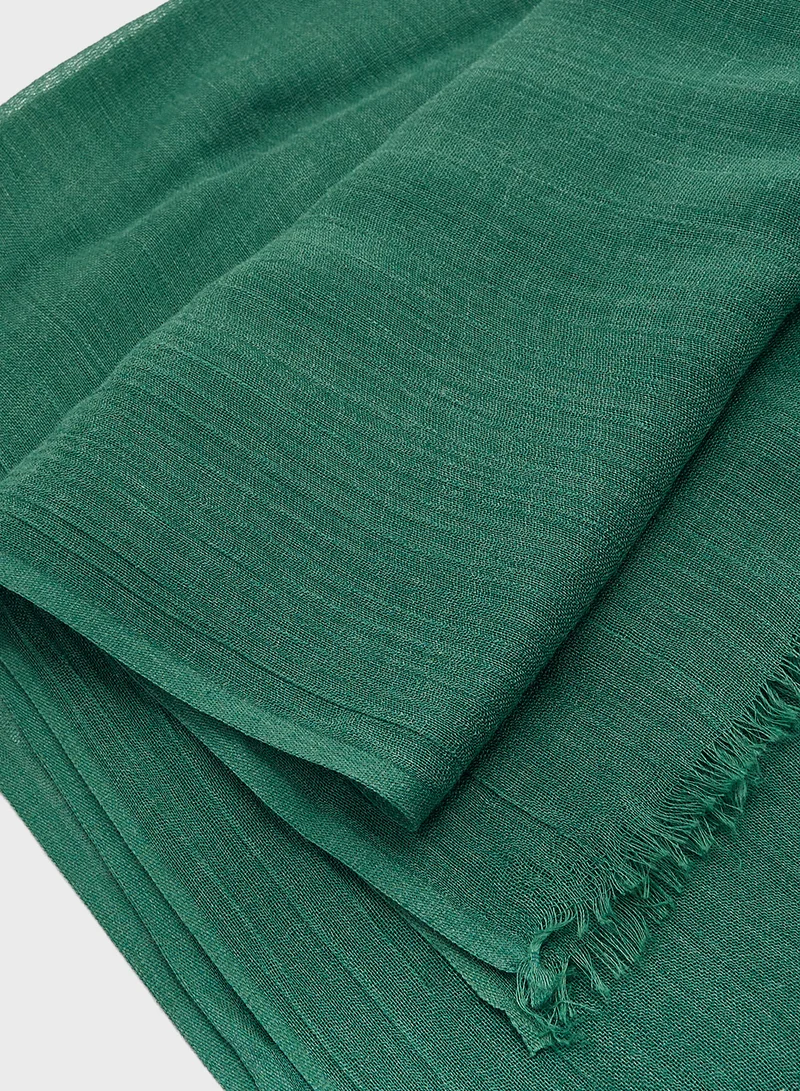 Khizana Frayed Edge Cotton Mix Long Hijab Scarf