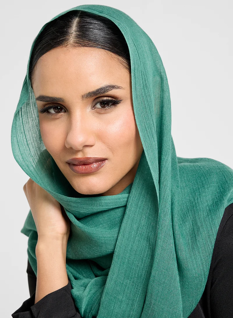 Khizana Frayed Edge Cotton Mix Long Hijab Scarf