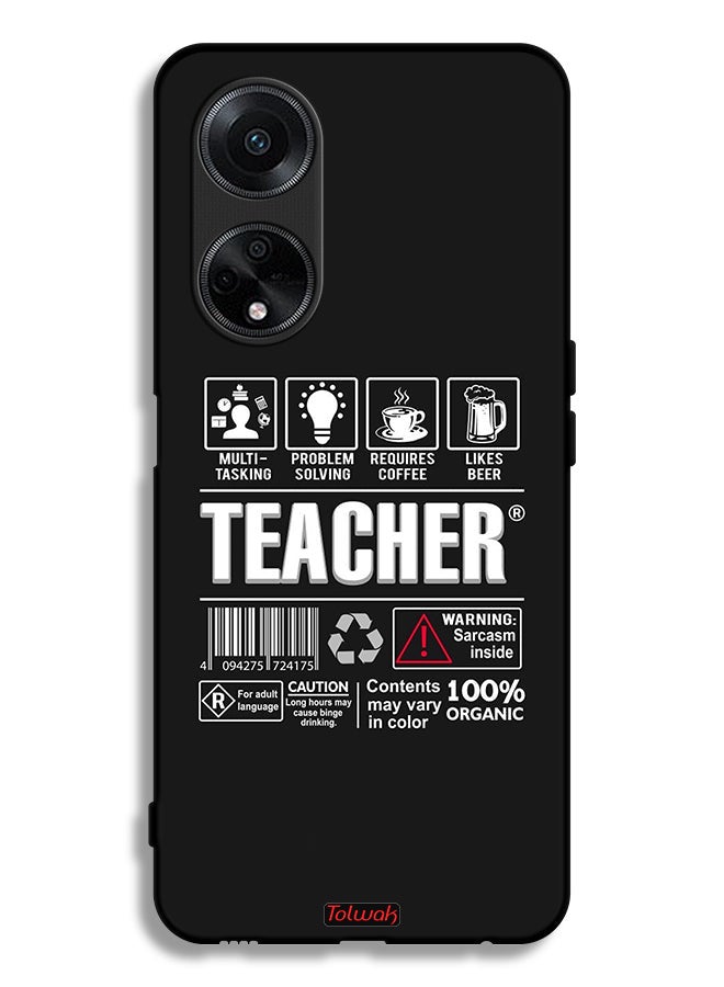 Tolwak Oppo A98 5G Protective Case Cover Teacher Sticker - Image 1