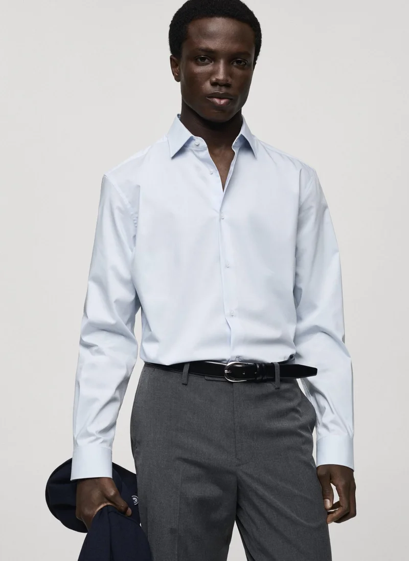 مانجو مان Regular-Fit Stretch Cotton Shirt