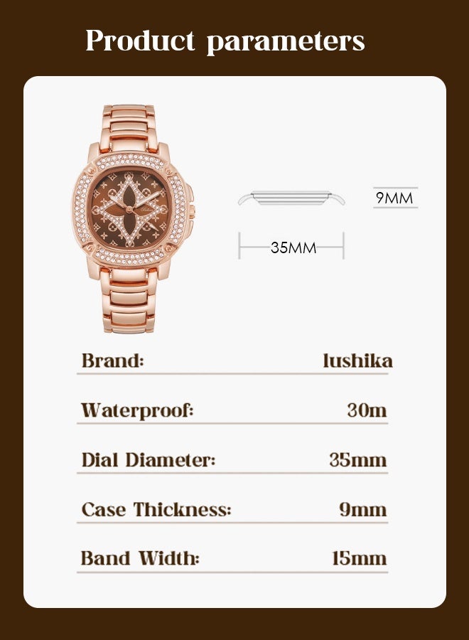 لوشيكا العربية: ​ساعه نسائيه ماركه​ كوارتز - سوار استيل مقاوم للماء 50متر | تصميم أنيق للعمل والمناسبات - Image 2