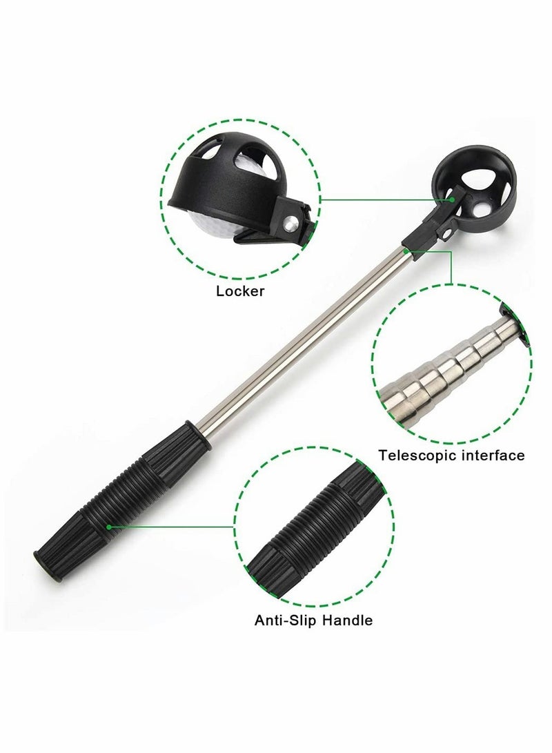 KASTWAVE Golf Ball Retriever And Petal Picking Ball Head, Stainless Telescopic Extendable Golf Ball Retriever, Suction Cup Ball Grabber, Golf Accessories, Golf Gift For Men 2 Pack - Image 2
