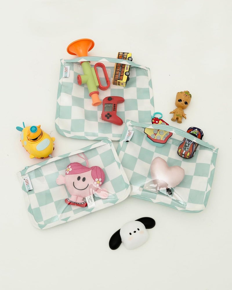ALVA 3pcs Mess-Proof Travel Toilety Bag,Clear Cosmetic & Diaper Organizer with Front Pouch 3LT08 - Image 5