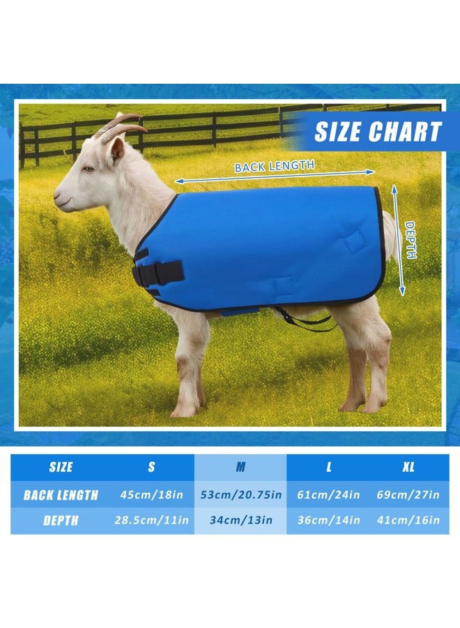 Shinylin Weatherproof Goat Blanket for Winter Sheep and Calf Blanket Soft Fleece Lining Goat Coat for Show Goats, Pets & Livestock Adjustable Belly Straps for Secure Fit (Navy Blue,Size M) - Image 2