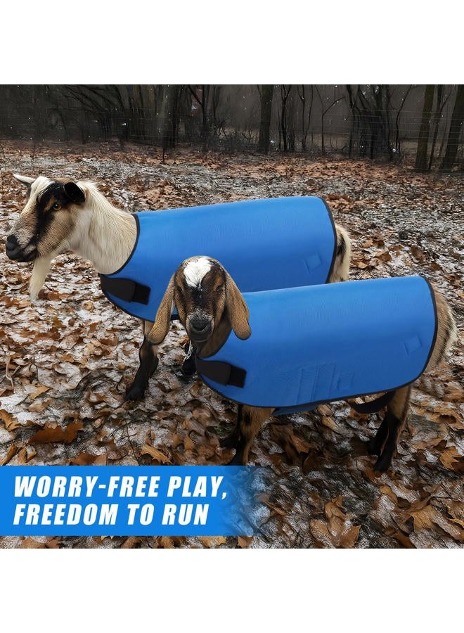 Shinylin Weatherproof Goat Blanket for Winter Sheep and Calf Blanket Soft Fleece Lining Goat Coat for Show Goats, Pets & Livestock Adjustable Belly Straps for Secure Fit (Navy Blue,Size M) - Image 4