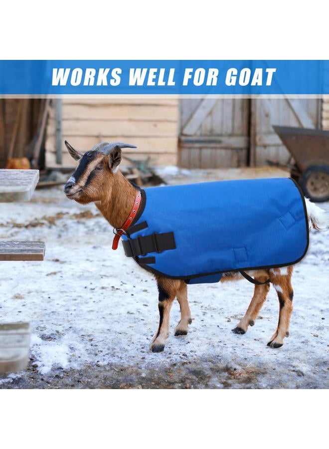 Shinylin Weatherproof Goat Blanket for Winter Sheep and Calf Blanket Soft Fleece Lining Goat Coat for Show Goats, Pets & Livestock Adjustable Belly Straps for Secure Fit (Navy Blue,Size M) - Image 5