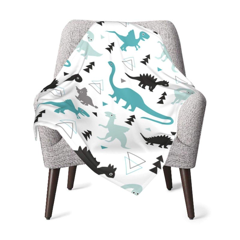 Moro Moro 3 Adorable Dinosaur Boys Unisex Baby Blanket Super Soft Reversible Nursery, Swaddle Stroller Infant & Toddler Bedding For Kids 30 X 40 Inch(76X102Cm)