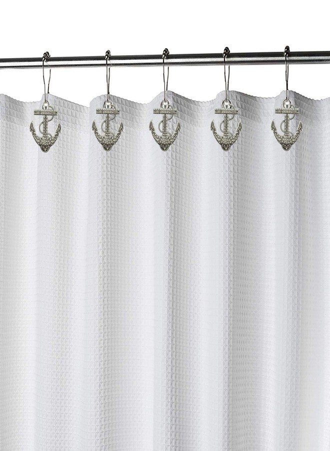 ZILucky Set of 12 Anchor Shower Curtain Hooks Decorative Home Bathroom Nautical Ocean Boat Sailing Tropical Beach Island Coastal Bath Theme Style Stainless Steel Rustproof (Silver) - Image 4