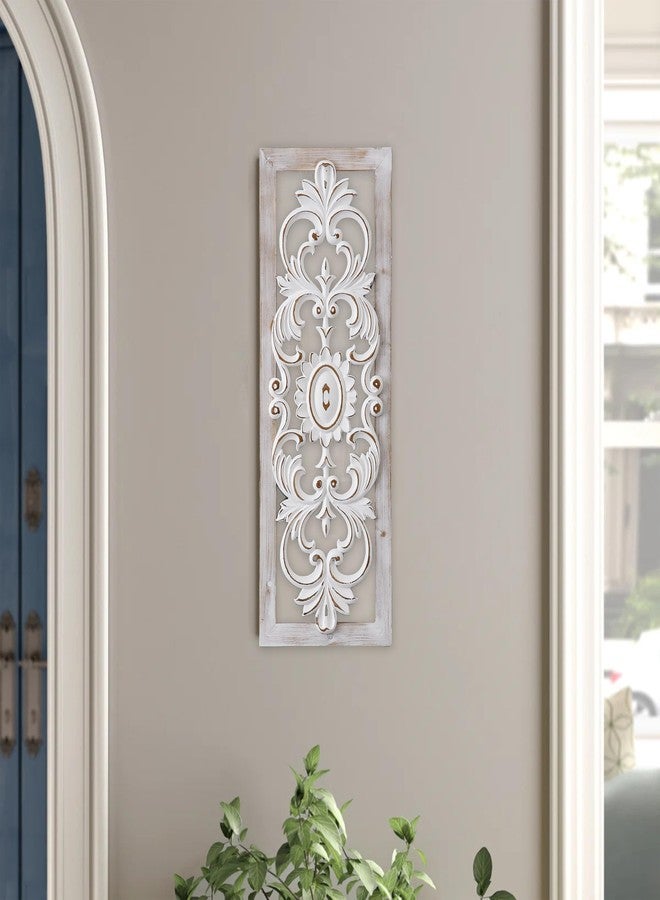 Sintosin Farmhouse Wood Wall Decor 30 Inch, Hanging Handmade Washed White Wooden Wall Art for Living Room, Rustic Decorative Wood Panels for Walls Bedroom Kitchen Hallway - Image 4