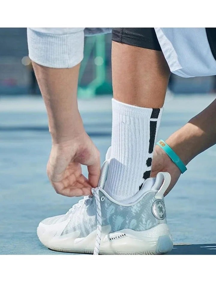4 Pairs Basketball Socks for Men Running Training Boys Compression Cotton Sock Men's Athletic Crew Socks Performance Thick Cushioned Sport Lightweight and Breathable - Image 2