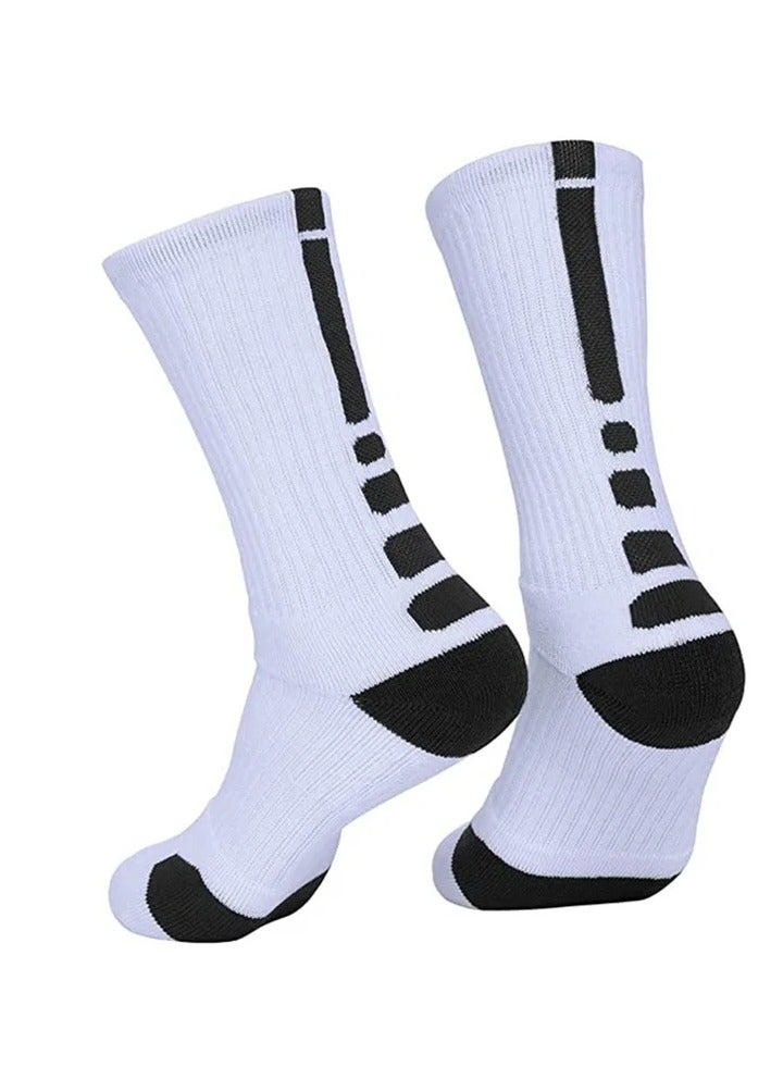 4 Pairs Basketball Socks for Men Running Training Boys Compression Cotton Sock Men's Athletic Crew Socks Performance Thick Cushioned Sport Lightweight and Breathable - Image 4