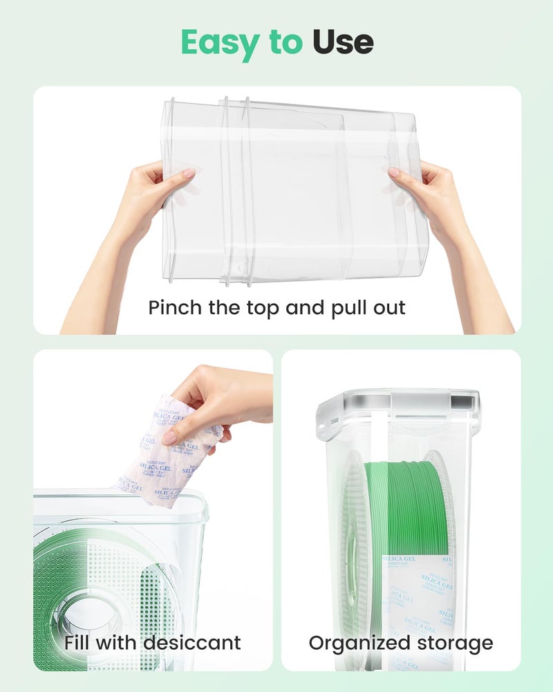 AMZ Pro AMZPro Filament Storage Box - 6 Pack Filaments Container for 3D Printing Filaments Sealing and Protection - Portable Filament Storage with Desiccant,Water-Proof and Dust-Proof 4.0L(9.03 * 8 * 3) - Image 4
