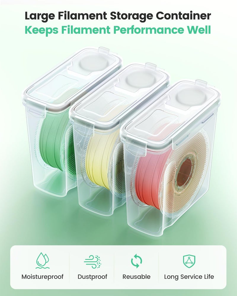 AMZ Pro AMZPro Filament Storage Box - 6 Pack Filaments Container for 3D Printing Filaments Sealing and Protection - Portable Filament Storage with Desiccant,Water-Proof and Dust-Proof 4.0L(9.03 * 8 * 3) - Image 2