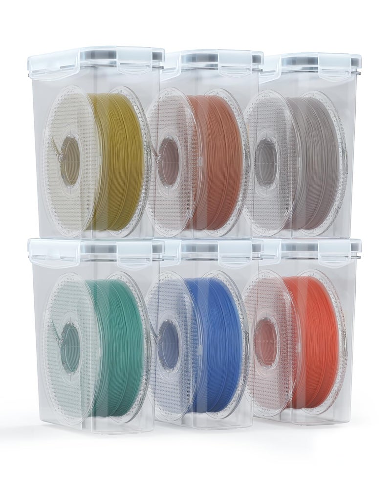 AMZ Pro AMZPro Filament Storage Box - 6 Pack Filaments Container for 3D Printing Filaments Sealing and Protection - Portable Filament Storage with Desiccant,Water-Proof and Dust-Proof 4.0L(9.03 * 8 * 3) - Image 1